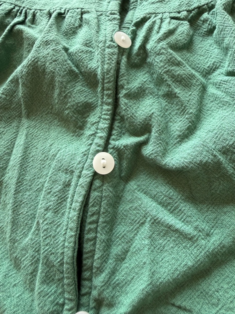 Universal Thread Green 100% Cotton Button Down Dress Sz 1X Boho Pockets Ruffle - Picture 6 of 11